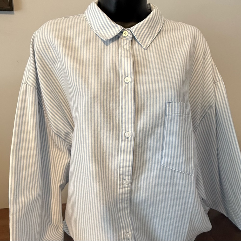 Oversized Button-Down Boyfriend Shirt XL